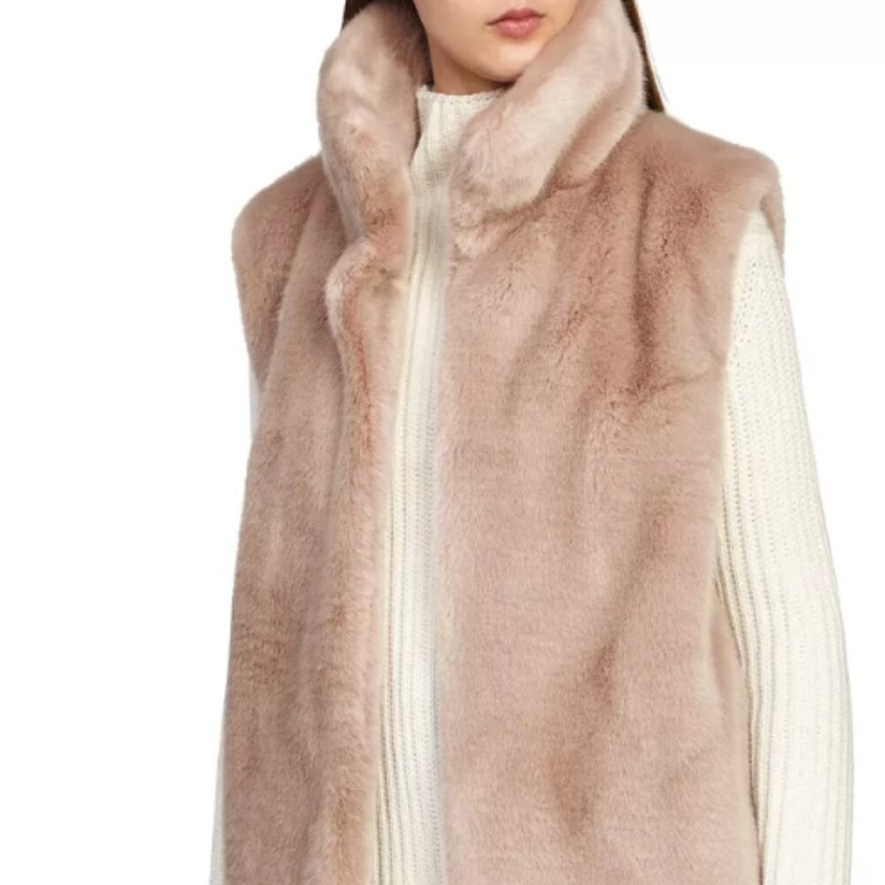 Reiss Beige Faux Fur Vest / Gilet – Size Small – Soft Luxury Layer - Picture 5 of 5